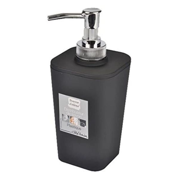 Douceur d'Intérieur Soap Dispenser Soft Touch Effect 7 x 7 x 17.5 cm black