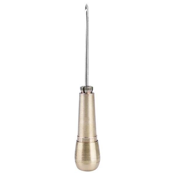 Awl Tool Sewing, Fdit Copper 3 Needles Copper Handle Sewing Awl Leather Shoe Repair Tool For Tailor Shops Shoe Shops For repair Shoes Bags