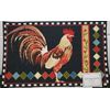 KITCHEN PRINTED ACCENT RUG (nonskid back) (17" x 28") ROOSTER ON BLACK, EE