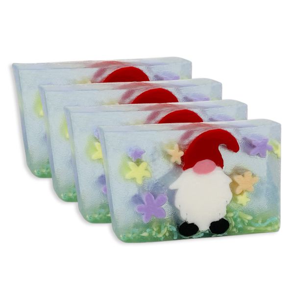 Primal Elements Garden Gnome Soap for Body, Face, and Hands – Fun for Everyone - – Pack of 4 (Fruity Breakfast Cereal)