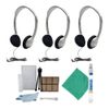 Hamilton HA2 Schoolmate Personal Mono/Stereo Headphone (3 pack) Bundle