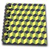 Mini Notepad 4 x 4 inch - Diamond Repeating Pattern in Dark Grey Light Gray and Cream Digital Art - Honeycomb Pattern