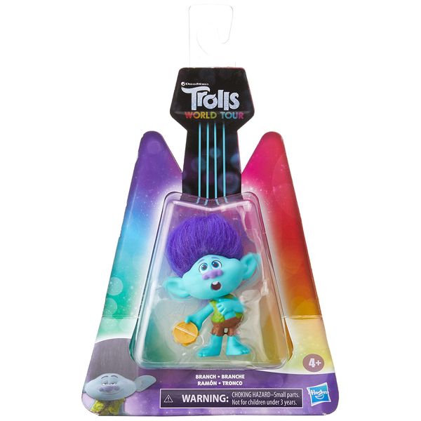 Trolls DreamWorks World Tour Branch, Collectible Doll with Tambourine Accessory, Toy Figure Inspired by The Movie World Tour