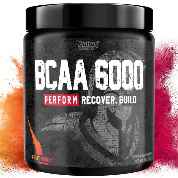 Nutrex Research - BCAA Powder 6000 Amino Acid - 6 Grams of BCAAs Amino Acids Supplement for Post Workout Recovery & Muscle Growth - Amino Energy Workout Recovery Drink (Fruit Punch - 30 Servings)