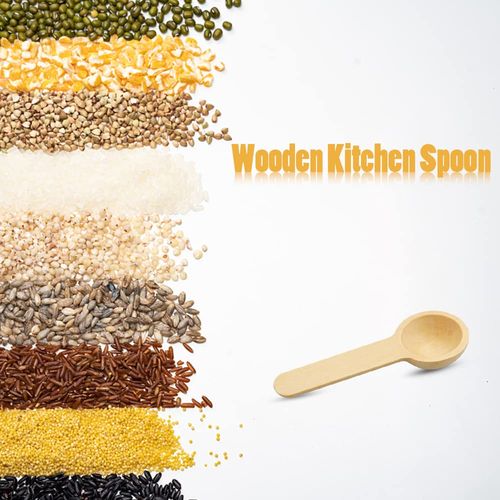 oupados 50pcs Small Wooden Spoons, Wooden Condiment Spoon, Natural Wood Small Salt Scoop Spoon Set for Seasoning Sugar Coffee Jam Honey Ice Cream Spices(6.8 x 2.4 x 1cm)