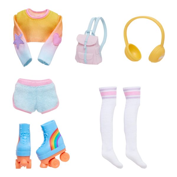 Rainbow High Fashion Pack, Skate Social Includes 1 Full Skate Outfit, Roller Skate Shoes, Jewelry and Play Accessories. Mix & Match to Create Tons of Fun Looks. Kids Toy Gift Ages 4-12