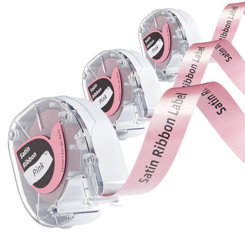 P12 Satin Ribbon Tape, P12 Label Tape Compatible with LetraTag Dymo LT-100H 200B Maker, Self-Adhesive Plastic Tape Work with Phomemo P12 & P12-Pro Phomemo LT12 Label Maker, for Wedding, Gift Wrapping