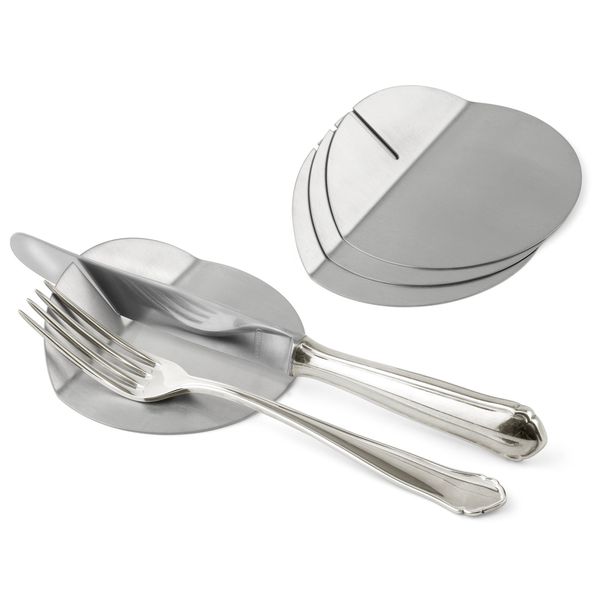 Weis Cutlery Tray Set 4, Stainless Steel, Silver, 9 x 9 x 1.8 cm