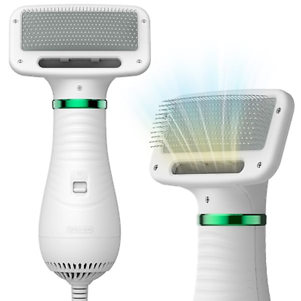 Pet Hair Dryer,2-In-1 Dog Hair Brush Dryer with Slicker Brush,300W Pet Grooming