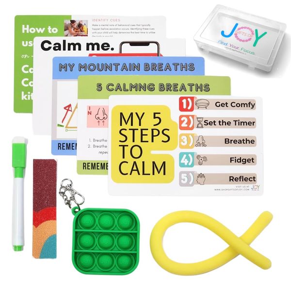 Gifts Of Joy On-The-Go Calm Down Corner Classroom kit, Feelings Poster, Emotion Puzzle, Social-Emotional Posters, Dry Erase Board Social-Emotional Sensory Fidget Toolbox (On-The-go Kit))