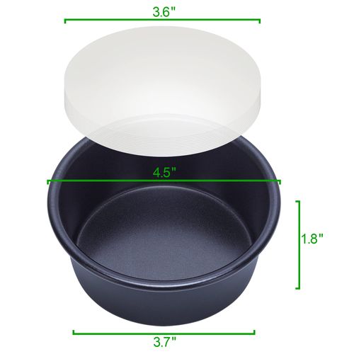 4 Inch Cake Pan Set of 5, Nonstick Cheesecake Round Cake Pans with 100 Pieces Parchment Paper, Mini Cake Tins for Baking, Non-Toxic & Leakproof Circle Cake Pan, Aluminum Material Food Grade Coating