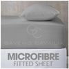 Microfiber Fitted Sheet Double - Plain Dyed Bedding Sheet - Grey Bottom Bed Sheet