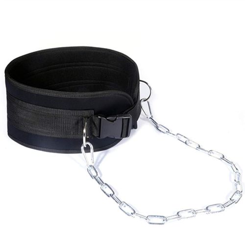 HemeraPhit Dip Belt with Chain Body Building Weight Lifting Weight Belt (Plastic Buckle)