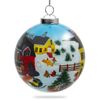 SIKORA K08-42 Winter Village Glass Bauble Christmas Bauble Interior Glass Painting Diameter 7.5 cm