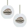 Set of 2 Cowrie Seashell Solid Ceramic Fan Pulls