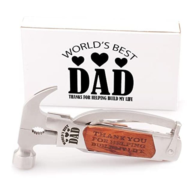 All in One Tools Hammer Multitool, Father's Day, Grandpa Gifts for Dad  Papa, Unique Birthday Gift Ideas for Grandfather Men Him from Grandchildren  Kids, Cool Gadgets 