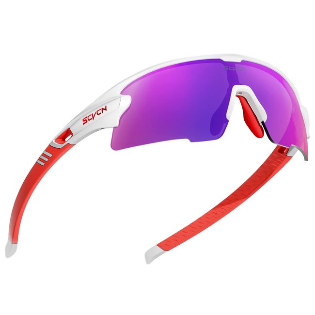 SCVCN Radfahrerbrille Polarisierte Sport Sonnenbrille mit 3 Austauschbaren Gläsern für Männer Frauen Laufen Golf Wandern Volleyball Tennis Autofahren Angeln Softball Bergsteigen 43