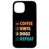 Coffee Vinyl Dogs Repeat Life Simple Basic Vinyl Records Case for iPhone 15