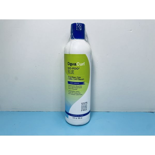 DEVACURL - NO POO BLUE - ANTI BRASS ZERO LATHER CURL CLEANSER - 12 OZ - NEW