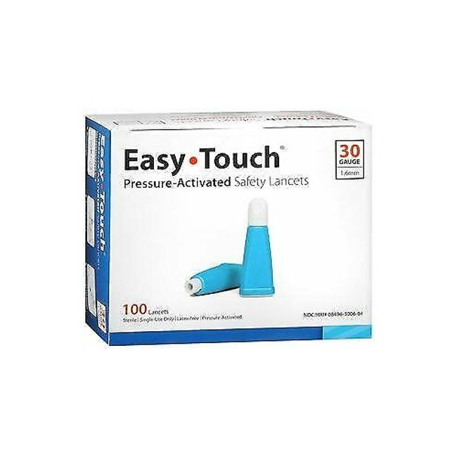 Easy Touch Pressure-Activated Safety Lancets Sterile 30 Gauge 100 Ct Pack of 2