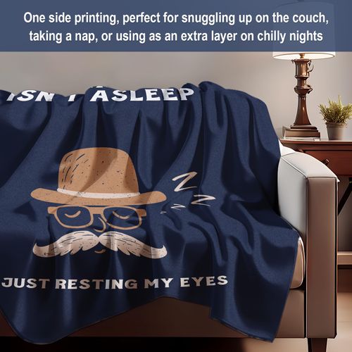 Grandpa Gifts, Funny Fathers Day Birthday Gifts for Grandpa, Grandpas Birthday Present from Grandkids, Grandparents Day Present, Blue Flannel Throw Blanket 50" X 60"