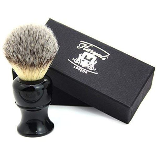 Synthetic Hair Shaving Brush Pure Black Handle Classical Box Presant for Men Gift Box