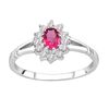 Old English Jewellers Sterling Silver Ruby Cluster Ring - sizes J - V (S)