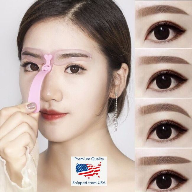 Permanent 4Pcs/Set Mold Stencils Makeup Tool Eyebrow Shaping  Stencil Kit Women