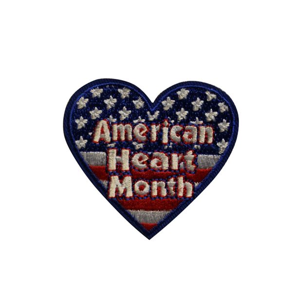 American Heart Month Embroidered Iron On Patch - Health Awareness 123-F