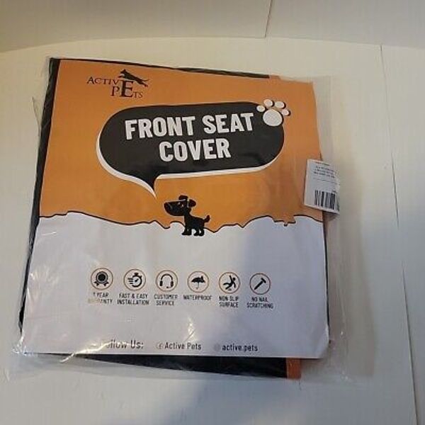 Active Pets Dog Car Seat Cover Dog Seat Cover for Front  Seat Black and Orange