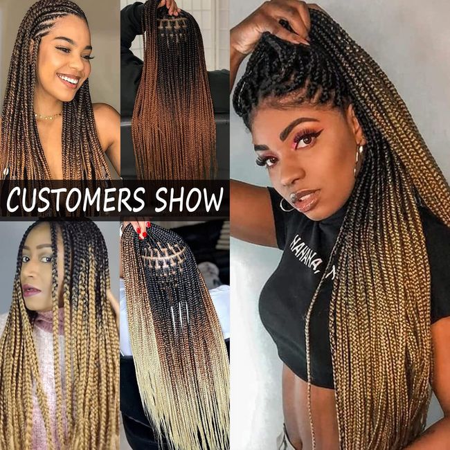 3Packs Long Jumbo Braid Hair African Braid Extension 24inch Box Braid Hair  Brown