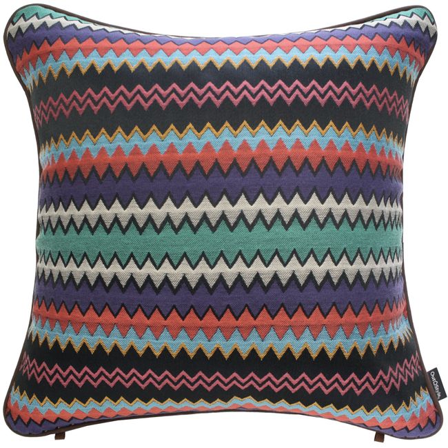 Out Style Cushion Cover 45x45 Ethnic Imported Fabric (Zig Zag Blue)