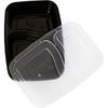 Reusable 32 oz Meal Prep Containers 2 Compartment W/ Lids 40 pack, base & lid