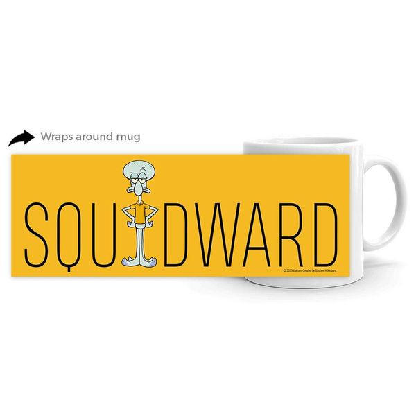 SpongeBob SquarePants Squidward Name Play 11 oz White Mug- Officially Licensed