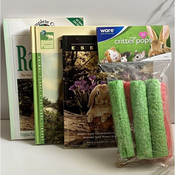 Rabbit Care books & Ware Pet Products Critter Pops Small Animal Treat Lot of 4