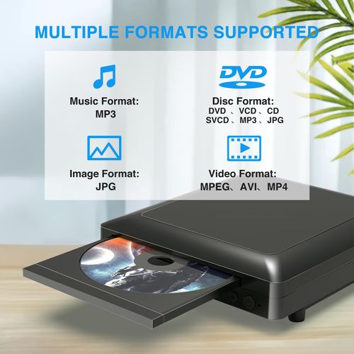 Ceihoit DVD Player for TV with HDMI AV Output, USB Input, HD1080P DVD CD Player, Built-in PAL NTSC System, All Region Free, HDMI/AV Cable Included