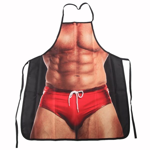 ABCTen Sexy Funny Novelty Kitchen Apron Cooking BBQ Grilling Baking Party Muscle Man Apron For Men Gift