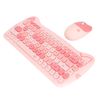 PUSOKEI Cute Cat Wireless Keyboard and Mouse Combo,2.4G USB Compact Silent Keyboard,Candy Colors,Compatible with Windows,OS X,Android,Computer,Laptop,PC,Tablet (pink)