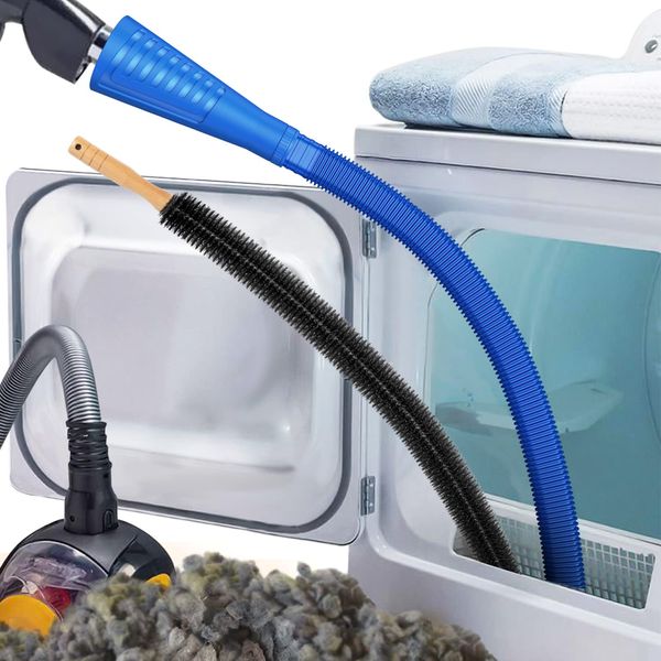 Sealegend 2 Pieces Dryer Vent Cleaner Kit and Dryer Lint Brush Vacuum Hose Attachment Brush Lint Remover Power Washer and Dryer Vent Vacuum Hose（Deep Blue