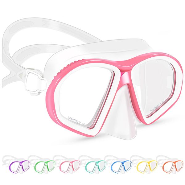 Supertrip Taucherbrille Kinder (6-14 Jahre), Tempered Glass Schwimmbrille Kinder Tauchmaske Schnorchelmaske für Jungen Mädchen