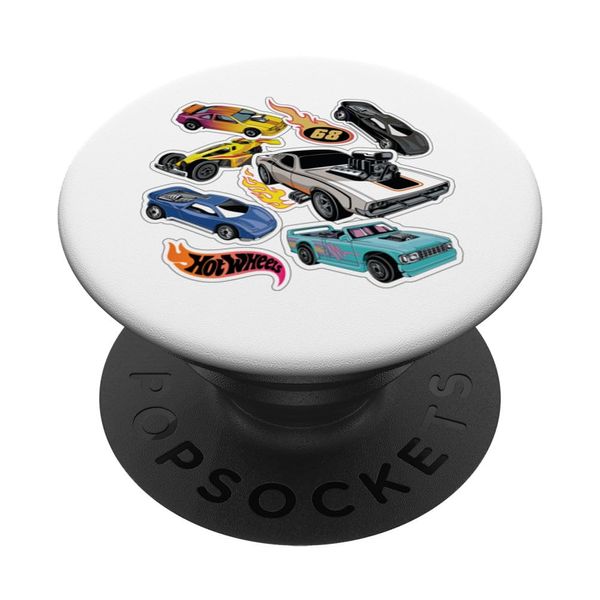 Hot Wheels - Car Sticker Collage With Logo PopSockets Swappable PopGrip