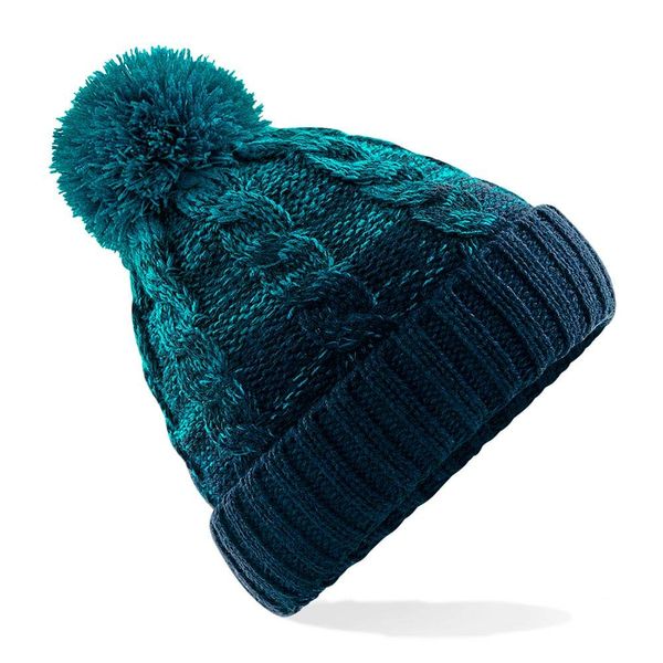 Beechfield - Bommelmütze 'Ombré Beanie' / Dusky Pink/White, Einheitsgröße