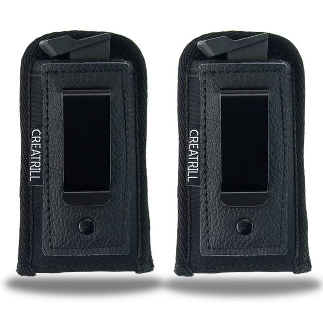 Creatrill 2 Pack Magnetic Pistol Magazine Holsters | Inside The Waistband IWB Tactical Mag Holder | Single Double Stack Mag Pouch for 9mm/.40 cal/380 (Medium Single Stack 9mm/.380 Cal)