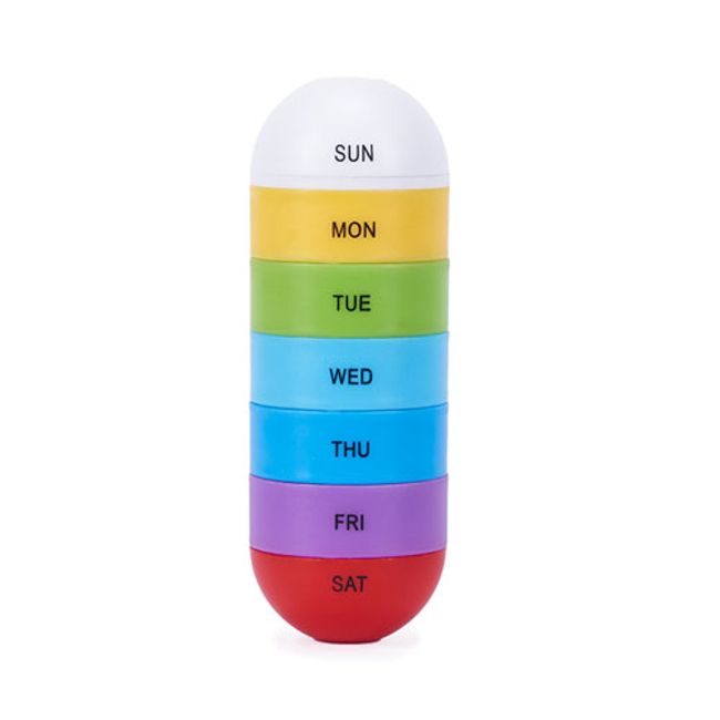 1pc Portable Weekly Pill Organizer, Daily Medicine Storage Box