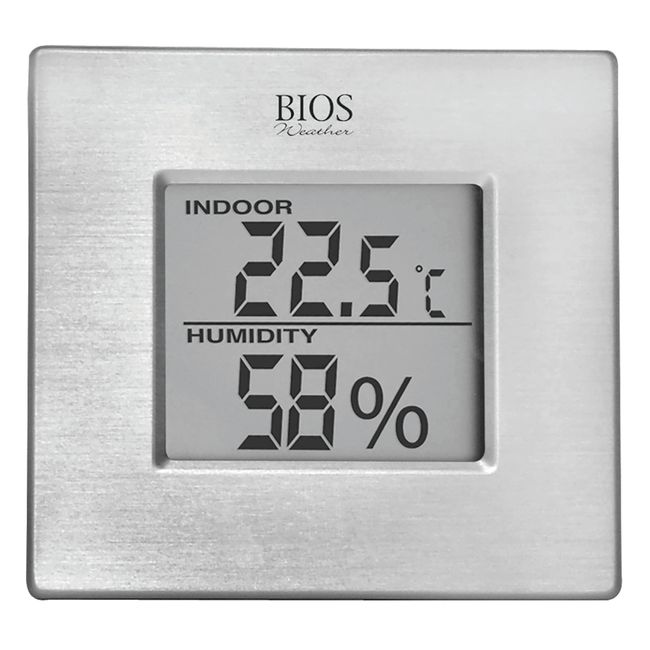 Thermor Bios Indoor Hygrometer with Thermometer (Aluminum Face, 3-Inch x 3.125-Inch x 1.5-Inch)