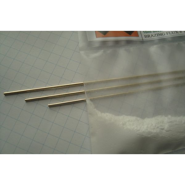 Silver Solder Brazing Kit, 3 pcs 45% Ag; 1.5 x 250mm Rods + 5gmapprox Flux Powder #1