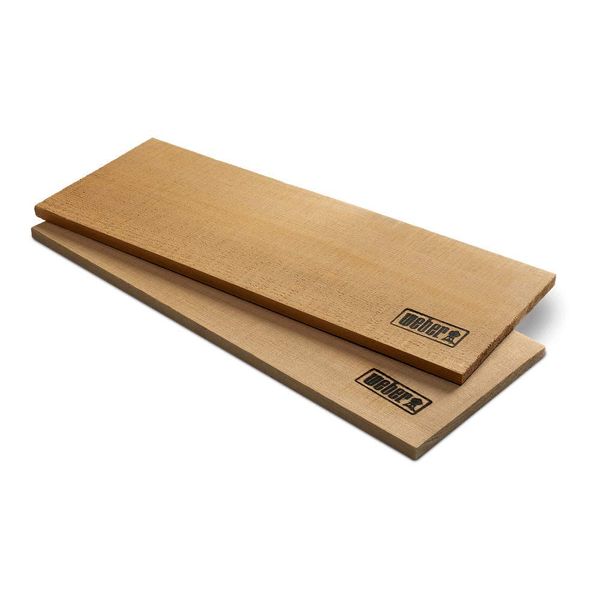 Weber Red Cedar Wood | Standard Size | 2 x Hardwood Timber Planks for BBQs | Barbeque Wooden Boards for Smoking Fish, Poultry & Meat | 100% Natural Wood for Gas, Electric & Charcoal Grills (17522)