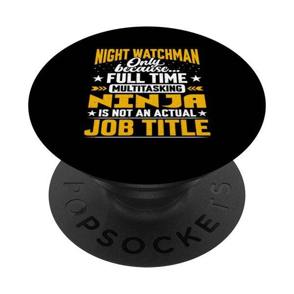 Night Watchman Job Title - Funny Security Guard PopSockets with Interchangeable PopGrip