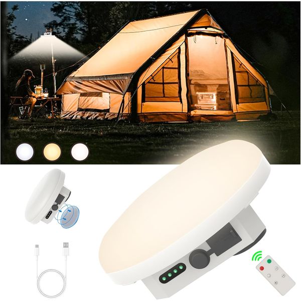 Camping Tent Light LED Rechargeable Portable Hanging Lantern with Remote,Ipx5 Wa