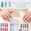 VIVID TELLA 72 Pieces Handmade Nail Tip False Nail Art Long Popular 3D Nail Christmas False Nail Japanese Style Illusion Nail Art